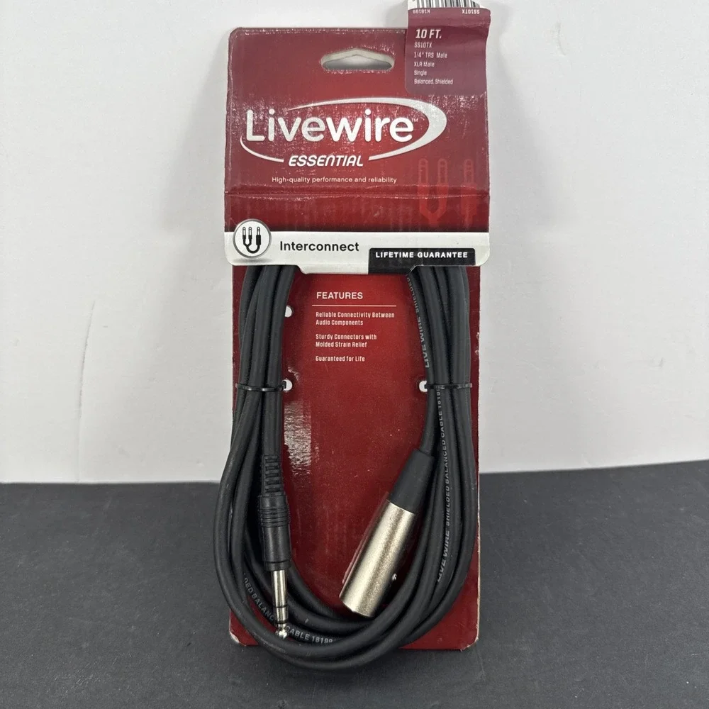 Livewire 10 ft Mic Cable 1/4